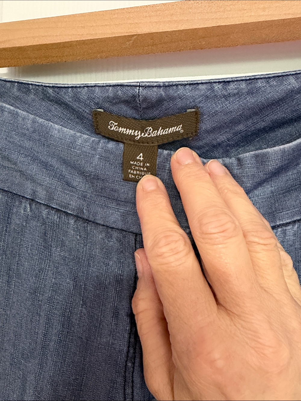 Tommy Bahama Indigo Chambray Wide Leg Pants - Picture 2 of 3